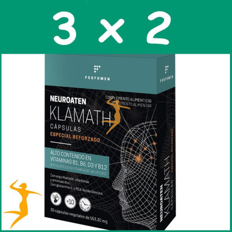 Pack 3x2 NEUROATEN KLAMATH 30 CÁPSULAS HERBORA