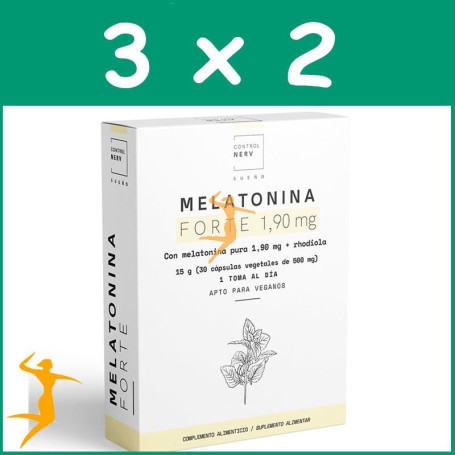 Pack 3x2 MELATONINA FORTE 1,9Mg. 30 CAPSULAS HERBORA