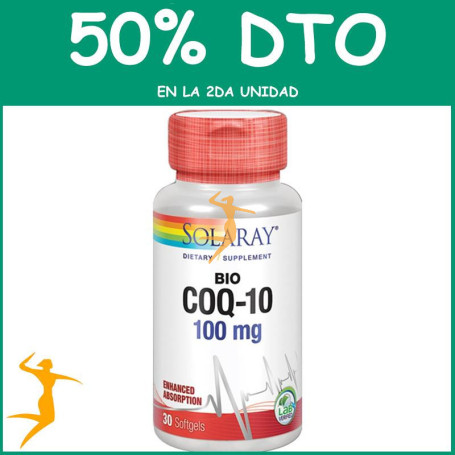 COQ-10 100Mg. 30 PERLAS SOLARAY Segunda unidad al 50%