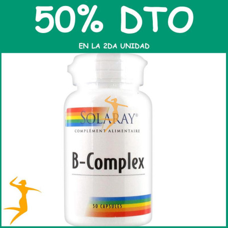 B COMPLEX 50 50 CÁPSULAS VEGETALES SOLARAY Segunda unidad al 50%