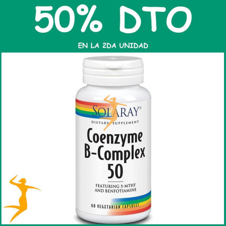 COENZYME B COMPLEX 50 60 CÁPSULAS VEGETALES SOLARAY Segunda unidad al 50%