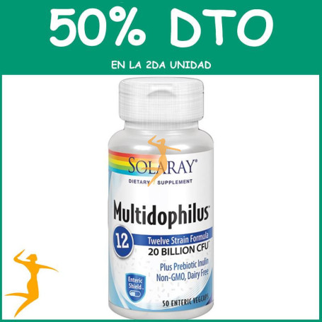 MULTIDOPHILUS 12 CEPAS 50 CÁPSULAS SOLARAY Segunda unidad al 50%