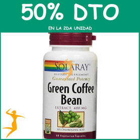 GREEN COFFEE EXTRACT 400Mg. 60 CÁPSULAS VEGETALES SOLARAY Segunda unidad al 50%