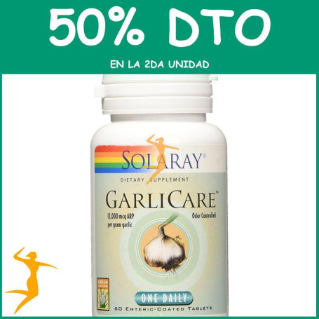 GARLICARE 10.000Mcg. 60 COMPRIMIDOS SOLARAY Segunda unidad al 50%