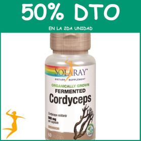 CORDYCEPS FERMENTED 500Mg. 60 CÁPSULAS VEGETALES SOLARAY Segunda unidad al 50%