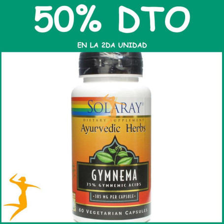 GYMNEMA 385Mg. 60 CÁPSULAS SOLARAY Segunda unidad al 50%