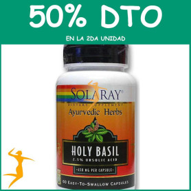 HOLLY BASIL 450Mg. 60 CÁPSULAS SOLARAY Segunda unidad al 50%