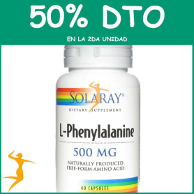 DL-PHENYLALANINE 500Mg. 60 CÁPSULAS VEGETALES SOLARAY Segunda unidad al 50%