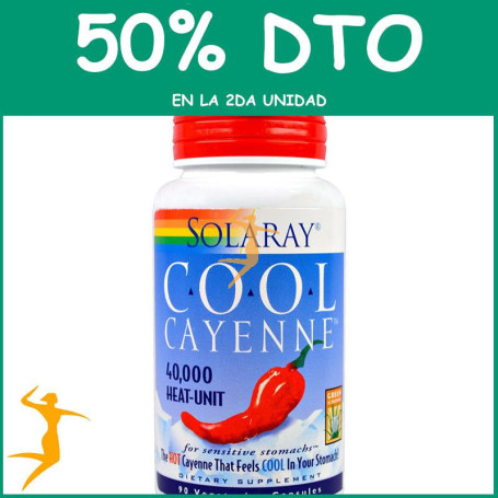 COOL CAYENNE 60Mg. 90 CÁPSULAS SOLARAY Segunda unidad al 50%