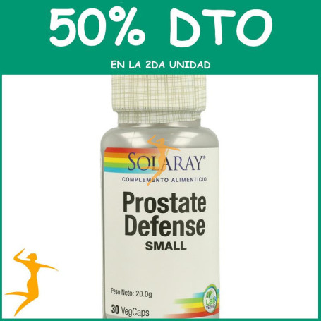 SMALL PROSTATE DEFENSE 30 CÁPSULAS VEGETALES SOLARAY Segunda unidad al 50%