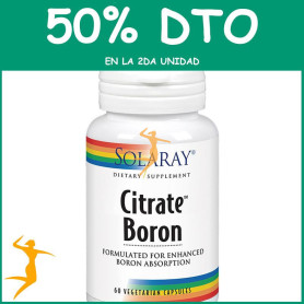 BORO CITRATO 500Mg. 60 CÁPSULAS VEGETALES SOLARAY Segunda unidad al 50%