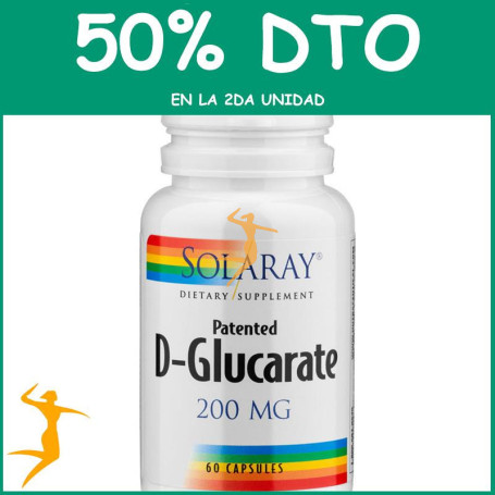 D-GLUCARATE CALCIUM 400Mg. 60 CÁPSULAS SOLARAY Segunda unidad al 50%