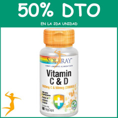 VITAMINA C+D 60 CÁPSULAS SOLARAY Segunda unidad al 50%