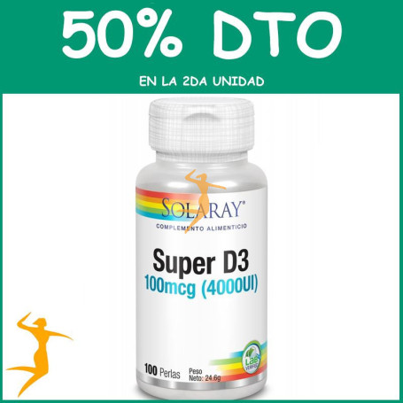 SUPER D3 4000UI 100 PERLAS SOLARAY Segunda unidad al 50%