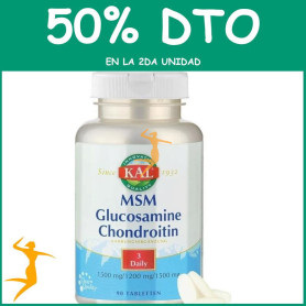 GLUCOSAMINE/CHONDROITIN/MSM 90 COMPRIMIDOS KAL Segunda unidad al 50%