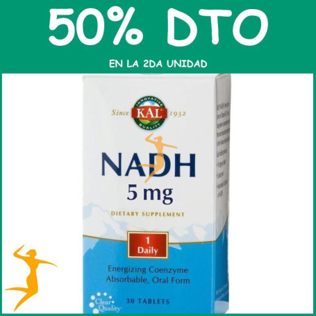 NADH 50Mg. 30 COMPRIMIDOS KAL Segunda unidad al 50%