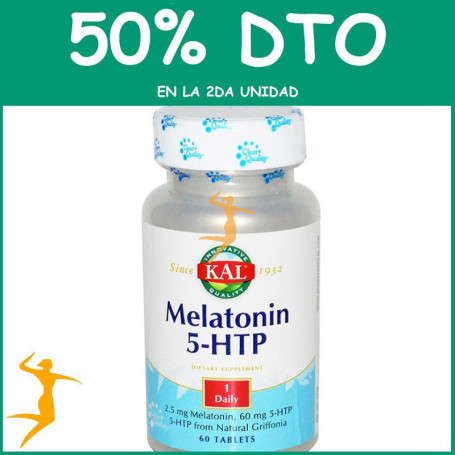 MELATONIN 1,9Mg. Y 5HTP 60 CÁPSULAS KAL Segunda unidad al 50%