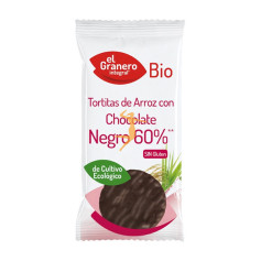 TORTAS ARROZ CHOCOLATE NEGRO BIO (6 UNIDADES) 100Gr. EL GRANERO