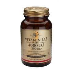 VITAMINA D3 4000UI (100Mcg.) 60 CÁPSULAS VEGETALES SOLGAR