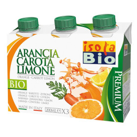 ZUMO DE NARANJA, ZANAHORIA Y LIMÓN BIO 3x200Ml. ISOLA BIO