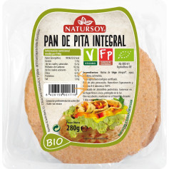 PAN DE PITA INTEGRAL 250GR. NATURSOY