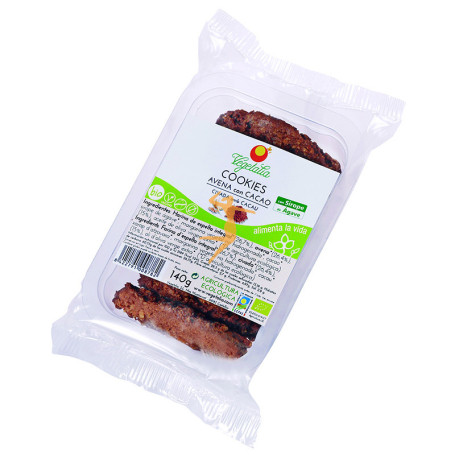 COOKIES DE AVENA, CACAO CON AGAVE BIO 140Gr. VEGETALIA