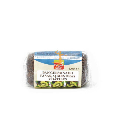 PAN GERMINADO CON ALMENDRAS, PASAS Y DATILES SIN LEV 400Gr. FINESTRA