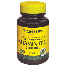 VITAMINA B12 2000Mcg. 60 COMPRIMIDOS. NATURES PLUS
