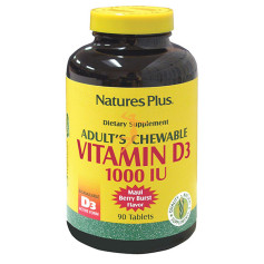 VITAMINA D3 1000 IU 90 COMPRIMIDOS MASTICABLES. NATURES PLUS