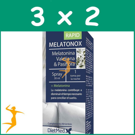Pack 3x2 MELATONOX RAPID SPRAY 30Ml. DIETMED