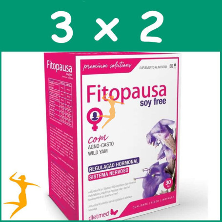 Pack 3x2 FITOPAUSA SOY FREE 60 CÁPSULAS DIETMED