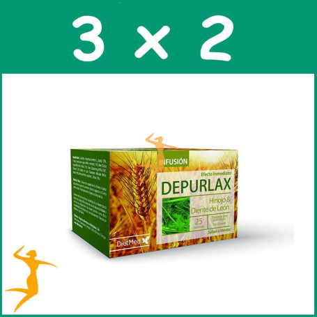 Pack 3x2 DEPURLAX CHA 25 FILTROS DIETMED