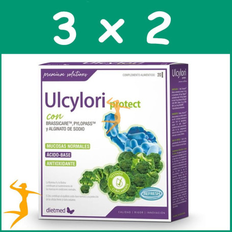 Pack 3x2 ULCYLORI PROTECT 20 STICKS DIETMED