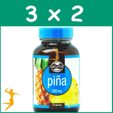 Pack 3x2 PIÑA 500Mg. 75 CÁPSULAS NATURMIL