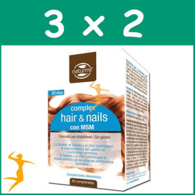 Pack 3x2 HAIR & NAIL COMPLEX 60 COMPRIMIDOS NATURMIL