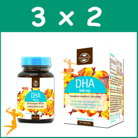 Pack 3x2 DHA 500Mg. 60 CÁPSULAS NATURMIL