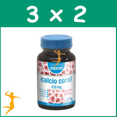 Pack 3x2 CALCIO CORAL 450Mg. 60 CÁPSULAS NATURMIL