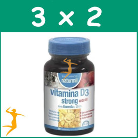 Pack 3x2 VITAMINA D3 STRONG 4000UI 90 COMPRIMIDOS NATURMIL