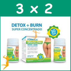 Pack 3x2 FÓRMULA BRASILEÑA DETOX + BURN SUPER CONCENTRADO NOVITY