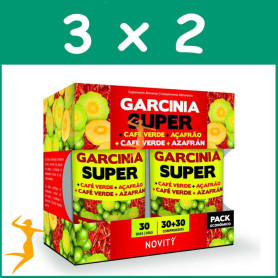 Pack 3x2 GARCINIA SUPER, CAFÉ Y AZAFRÁN 60 COMPRIMIDOS NOVITY