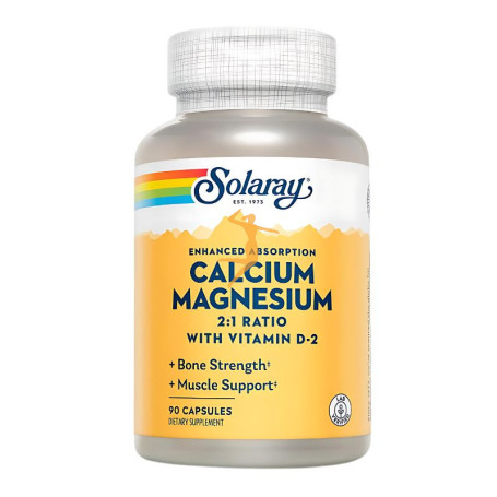 CALCIUM AND MAGNESIUM 90 CÁPSULAS VEGETALES SOLARAY