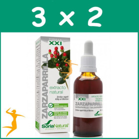 PACK 3x2 EXTRACTO DE ZARZAPARRILLA XXI 50Ml. SORIA NATURAL