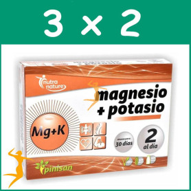 Pack 3x2 MAGNESIO + POTASIO 60 COMP PINISAN