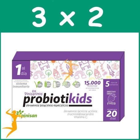 Pack 3x2 PROBIOTIKIDS 20 SOBRES PINISAN