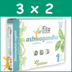 Pack 3x2 ASHWAGANDHA 30 CAPSULAS FITO PREMIUM, PINISAN