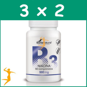 Pack 3x2 VITAMINA B3 (Niacina) 1000 mgrs. x 60 LIBERACION SOSTENIDA SORIA NATURAL