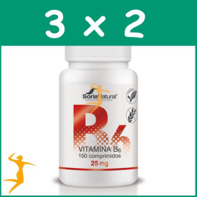 Pack 3x2 VITAMINA B6 250 mgrs. x 150 LIBERACION SOSTENIDA SORIA NATURAL