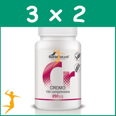 Pack 3x2 CROMO 250 mgrs. x 150 LIBERACION SOSTENIDA SORIA NATURAL