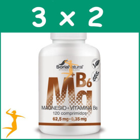 Pack 3x2 MAGNESIO+VIT. B6 1550mgrs. x 120 LIBERACION SOSTENIDA SORIA NATURAL