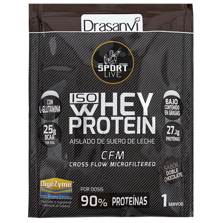 MONODOSIS WHEY PROTEIN AISLADO DOBLE CHOCOLATE 30G SPORT LIVE DR